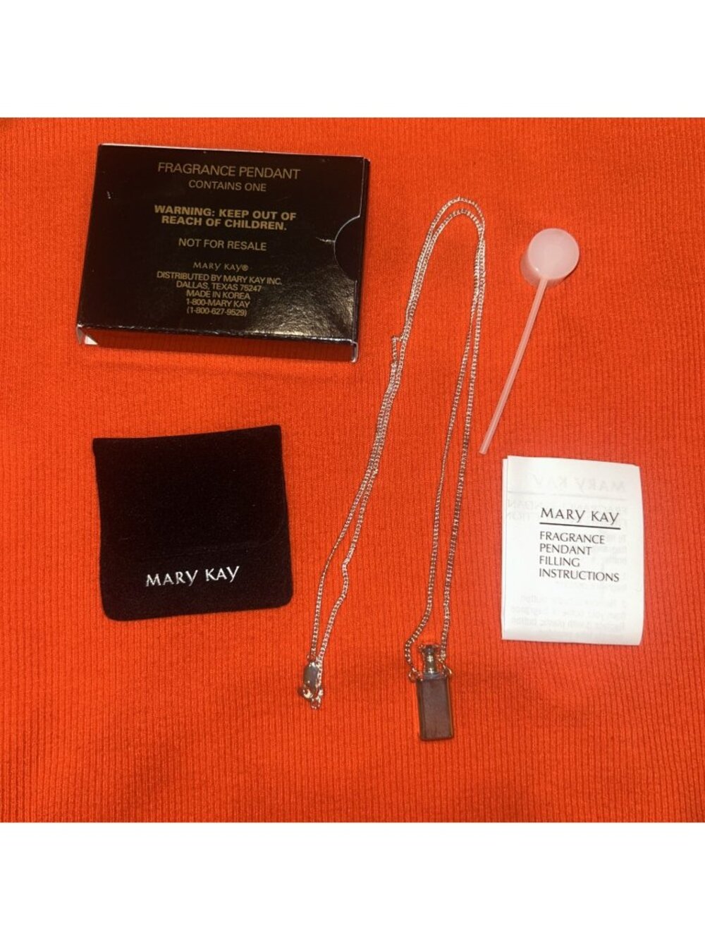 Mary Kay Fragrance Pendant, Silver Colored Bottle To Store A Scent. New In Box
